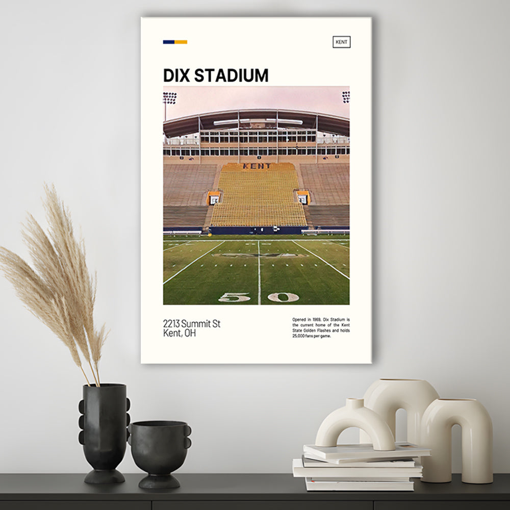 Dix Stadium Print, Kent State Golden Flashes Stadium Canvas Art, Fan Gifts, Sport Art, Canvas Print Wall Art