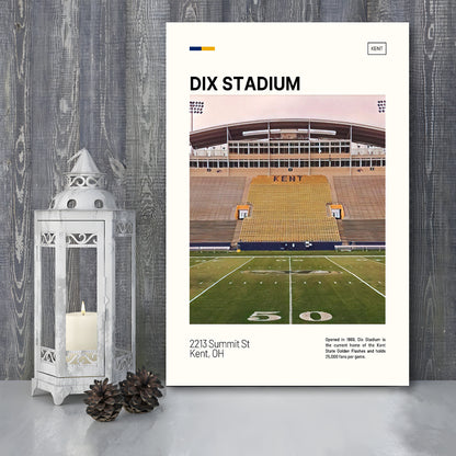 Dix Stadium Print, Kent State Golden Flashes Stadium Canvas Art, Fan Gifts, Sport Art, Canvas Print Wall Art