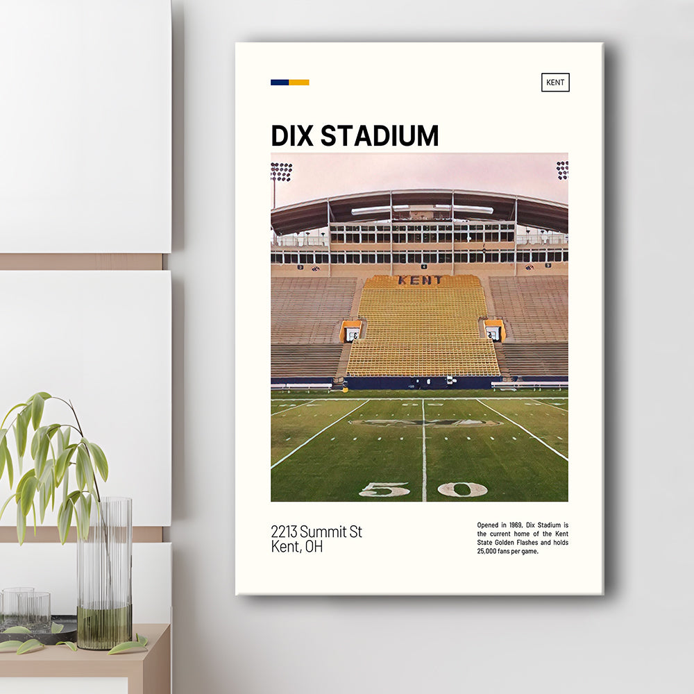 Dix Stadium Print, Kent State Golden Flashes Stadium Canvas Art, Fan Gifts, Sport Art, Canvas Print Wall Art