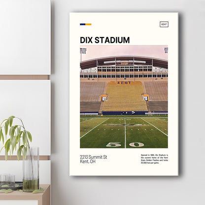 Dix Stadium Print, Kent State Golden Flashes Stadium Canvas Art, Fan Gifts, Sport Art, Canvas Print Wall Art