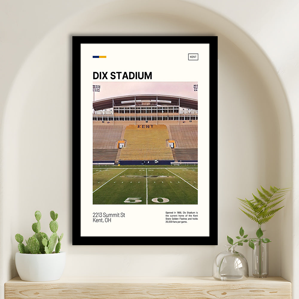 Dix Stadium Print, Kent State Golden Flashes Stadium Art, Gifts for him, Sport Art, Framed Art Print Wall Decor