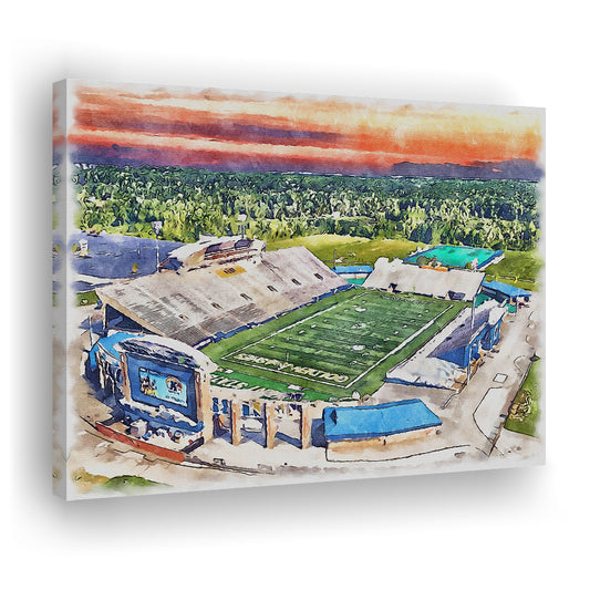 Dix Painting Stadium Watercolor, Kent Ohio Watercolor, Sport Art, Gifts for him, Canvas Print Wall Art