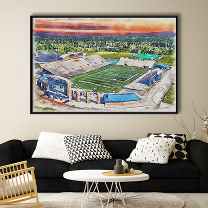 Dix Painting Stadium Watercolor, Kent Ohio Watercolor, Sport Gift Art, Framed Canvas Print Wall Art