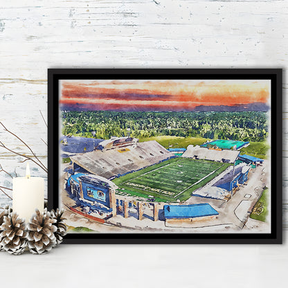 Dix Painting Stadium Watercolor, Kent Ohio Watercolor, Sport Gift Art, Framed Canvas Print Wall Art