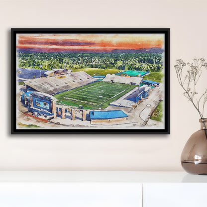Dix Painting Stadium Watercolor, Kent Ohio Watercolor, Sport Gift Art, Framed Canvas Print Wall Art