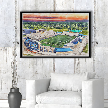 Dix Painting Stadium Watercolor, Kent Ohio Watercolor, Sport Gift Art, Framed Canvas Print Wall Art
