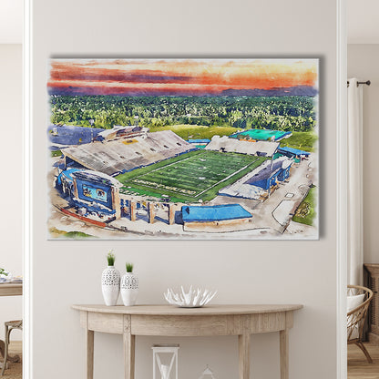 Dix Painting Stadium Watercolor, Kent Ohio Watercolor, Sport Art, Gifts for him, Canvas Print Wall Art