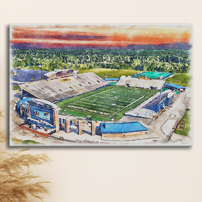 Dix Painting Stadium Watercolor, Kent Ohio Watercolor, Sport Art, Gifts for him, Canvas Print Wall Art
