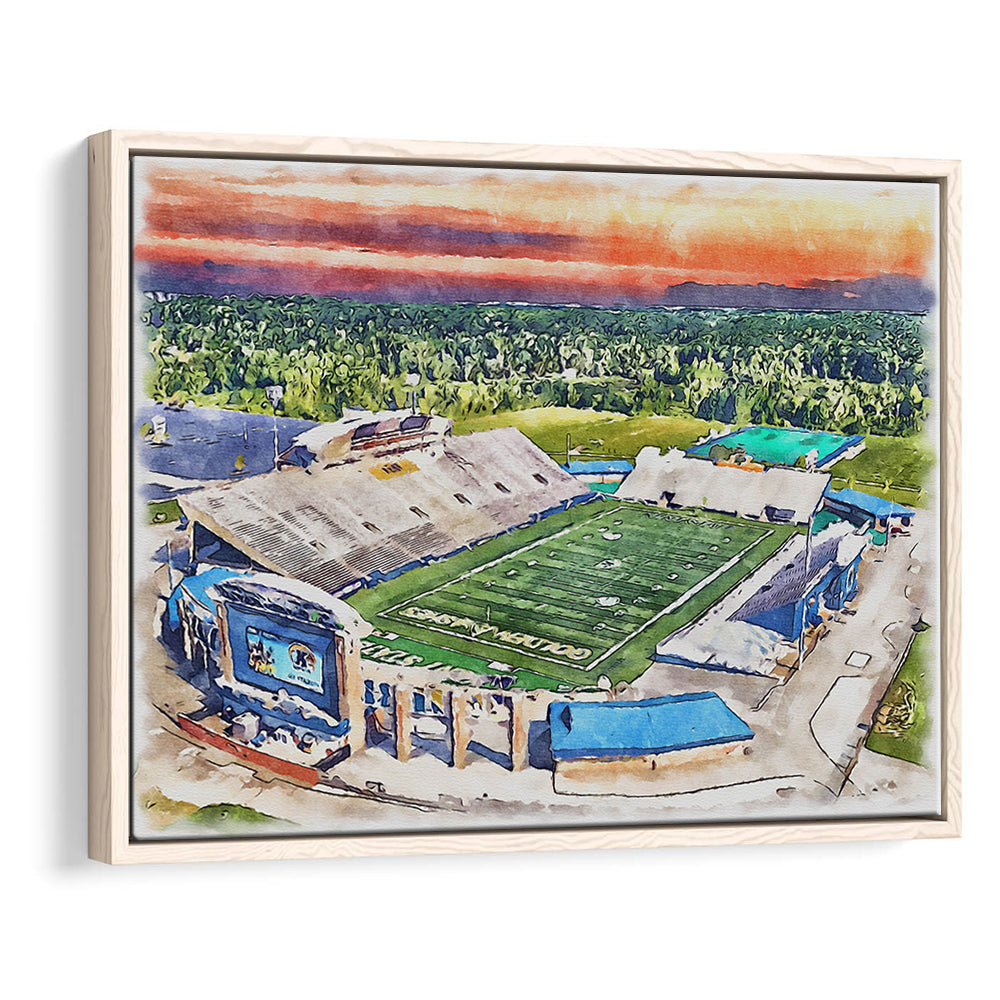 Dix Painting Stadium Watercolor, Kent Ohio Watercolor, Sport Gift Art, Framed Canvas Print Wall Art