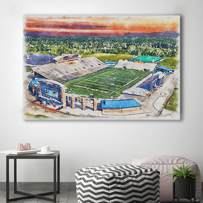 Dix Painting Stadium Watercolor, Kent Ohio Watercolor, Sport Art, Gifts for him, Canvas Print Wall Art
