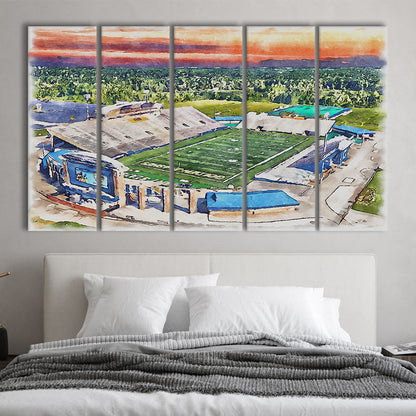 Dix Painting Stadium Watercolor, Kent Ohio Watercolor, Sport Art, Extra Large Canvas Print Wall Art