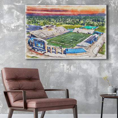 Dix Painting Stadium Watercolor, Kent Ohio Watercolor, Sport Art, Gifts for him, Canvas Print Wall Art