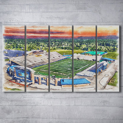 Dix Painting Stadium Watercolor, Kent Ohio Watercolor, Sport Art, Extra Large Canvas Print Wall Art