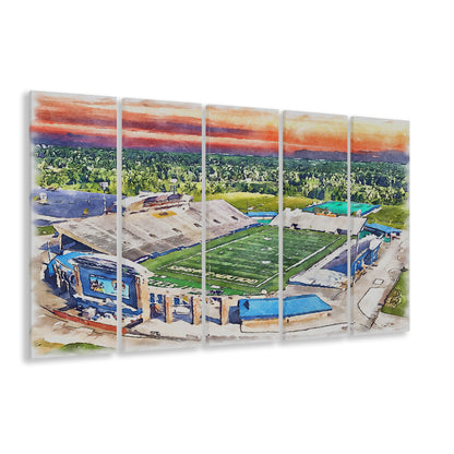 Dix Painting Stadium Watercolor, Kent Ohio Watercolor, Sport Art, Extra Large Canvas Print Wall Art