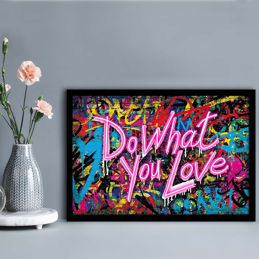 Do What You Love Art Print, Framed Art Print Wall Decor, Neon Art Print, Picture Framed
