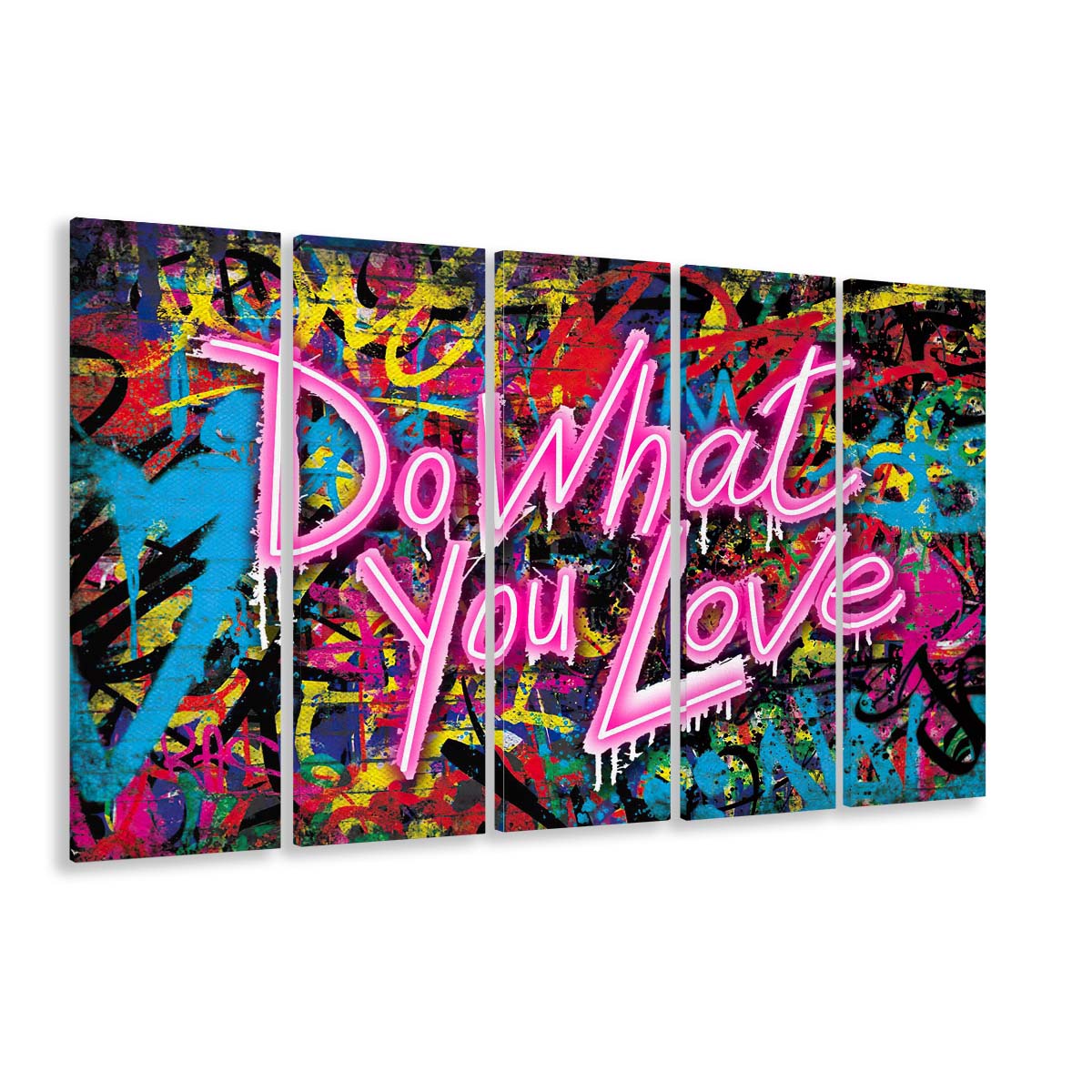 Do What You Love Art Print, Extra Large 5 Panels Multi Canvas Print Wall Art, Home Decor