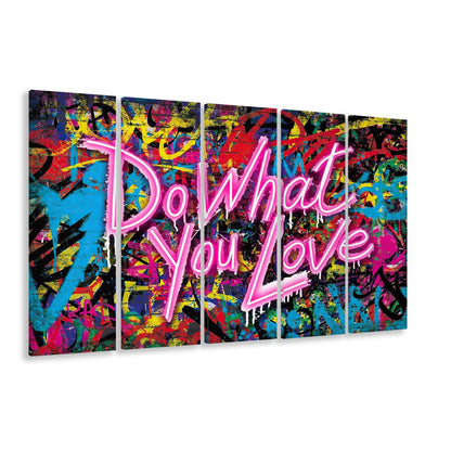 Do What You Love Art Print, Extra Large 5 Panels Multi Canvas Print Wall Art, Home Decor