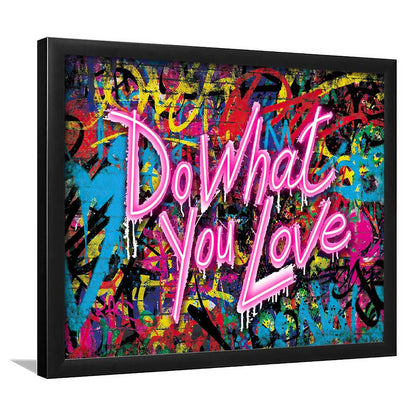Do What You Love Art Print, Framed Art Print Wall Decor, Neon Art Print, Picture Framed