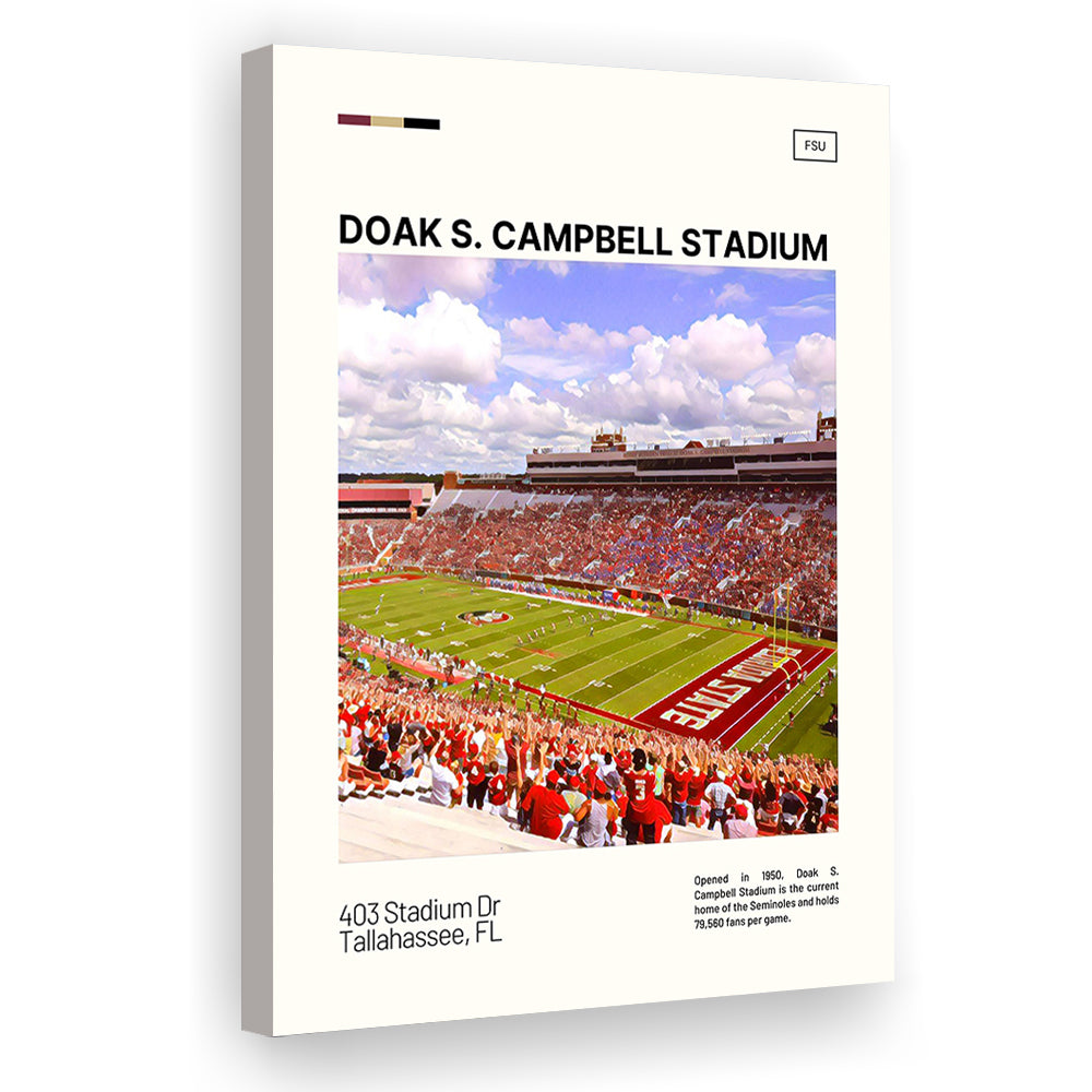 Doak S. Campbell Stadium Print, FSU Seminoles Stadium Canvas Art, Fan Gifts, Sport Art, Canvas Print Wall Art
