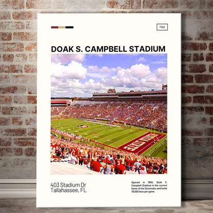 Doak S. Campbell Stadium Print, FSU Seminoles Stadium Canvas Art, Fan Gifts, Sport Art, Canvas Print Wall Art
