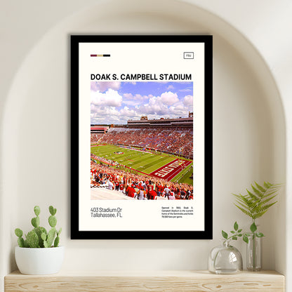 Doak S. Campbell Stadium Print, FSU Seminoles Stadium Art, Gifts for him, Sport Art, Framed Art Print Wall Decor