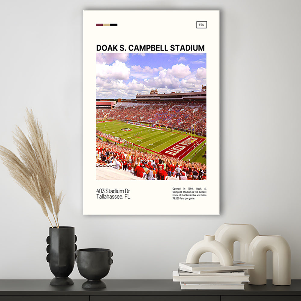 Doak S. Campbell Stadium Print, FSU Seminoles Stadium Canvas Art, Fan Gifts, Sport Art, Canvas Print Wall Art