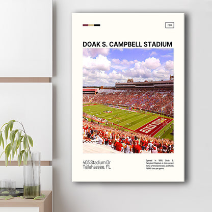 Doak S. Campbell Stadium Print, FSU Seminoles Stadium Canvas Art, Fan Gifts, Sport Art, Canvas Print Wall Art