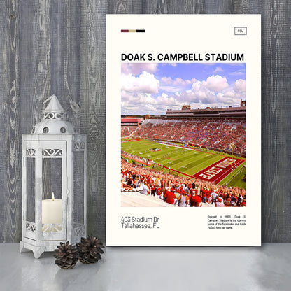 Doak S. Campbell Stadium Print, FSU Seminoles Stadium Canvas Art, Fan Gifts, Sport Art, Canvas Print Wall Art