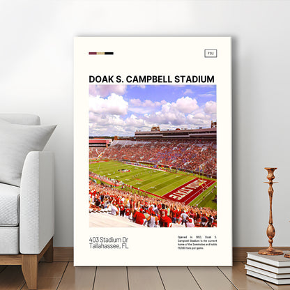 Doak S. Campbell Stadium Print, FSU Seminoles Stadium Canvas Art, Fan Gifts, Sport Art, Canvas Print Wall Art