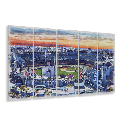 Dodger Stadium, Los Angeles Dodgers Watercolor, Sport Art, Extra Large Canvas Print Wall Art