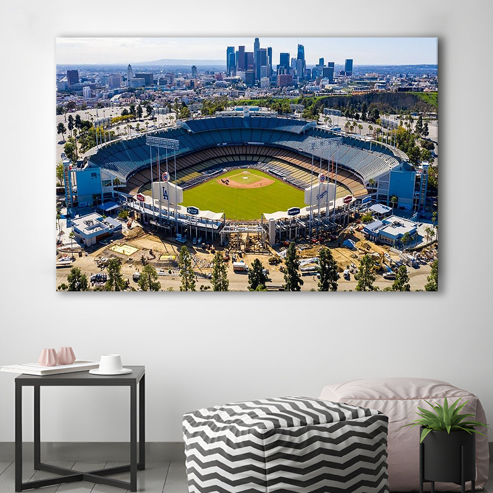 Dodger Stadium Aerial View, Stadium Canvas, Sport Art, Gift for him, Man Cave Decor, Art Print, Canvas Print Wall Art