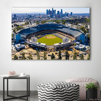 Dodger Stadium Aerial View, Stadium Canvas, Sport Art, Gift for him, Man Cave Decor, Art Print, Canvas Print Wall Art