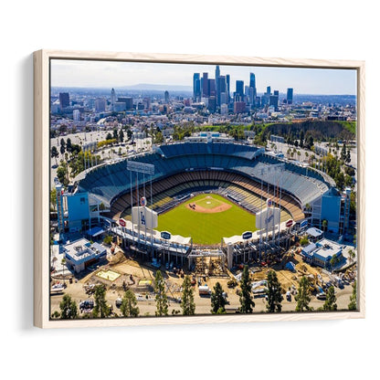 Dodger Stadium Aerial View, Stadium Canvas, Sport Art, Framed Canvas Print Wall Art, Floating Frame