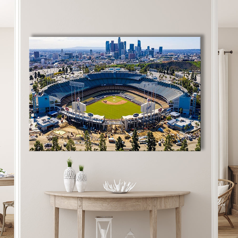 Dodger Stadium Aerial View, Stadium Canvas, Sport Art, Gift for him, Man Cave Decor, Art Print, Canvas Print Wall Art