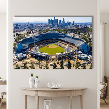 Dodger Stadium Aerial View, Stadium Canvas, Sport Art, Gift for him, Man Cave Decor, Art Print, Canvas Print Wall Art