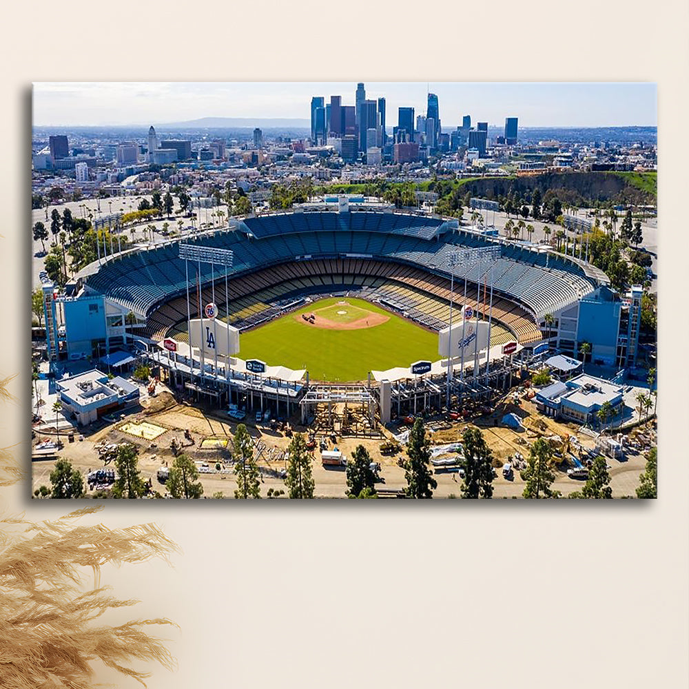 Dodger Stadium Aerial View, Stadium Canvas, Sport Art, Gift for him, Man Cave Decor, Art Print, Canvas Print Wall Art