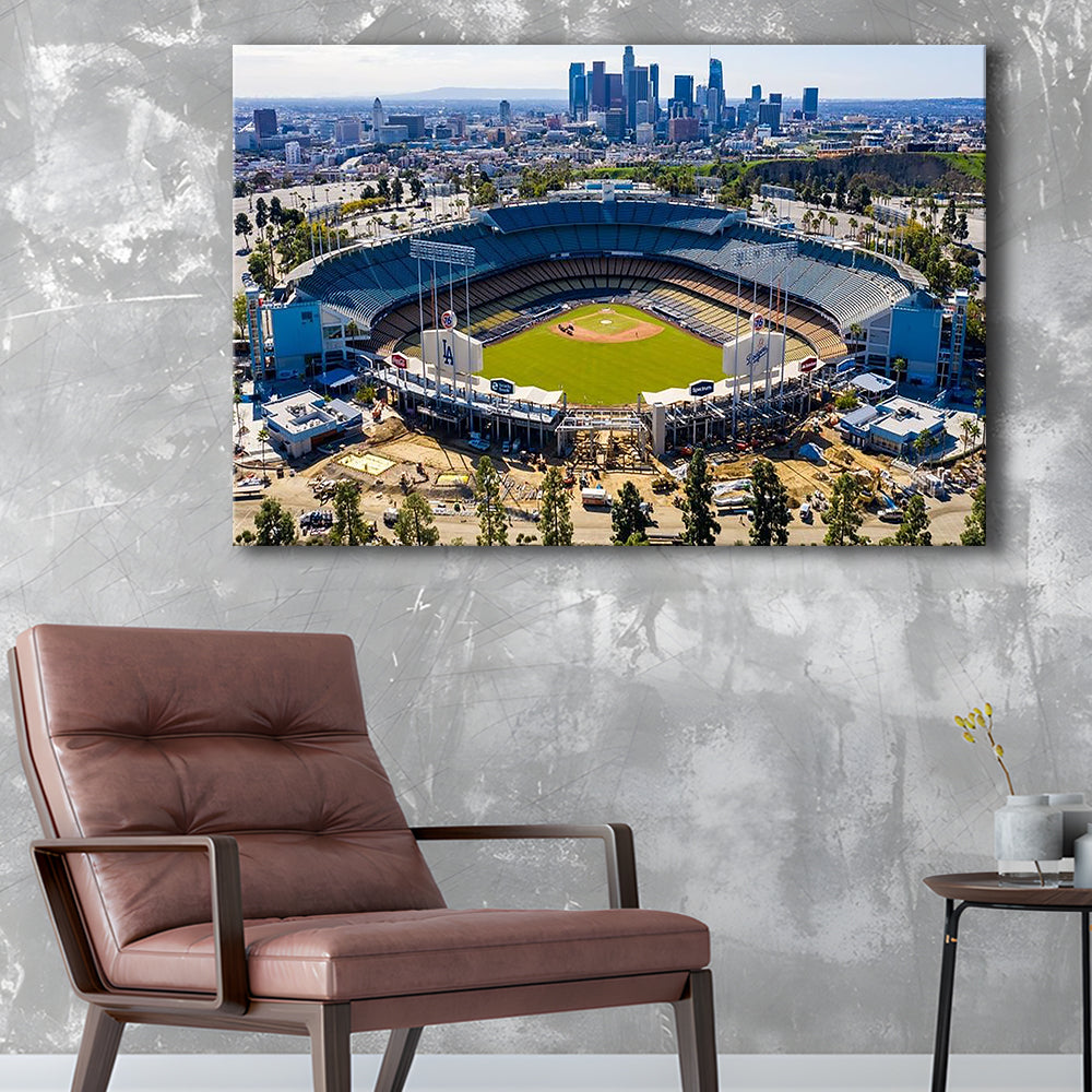 Dodger Stadium Aerial View, Stadium Canvas, Sport Art, Gift for him, Man Cave Decor, Art Print, Canvas Print Wall Art