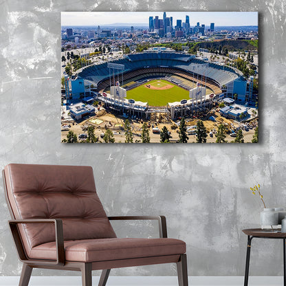 Dodger Stadium Aerial View, Stadium Canvas, Sport Art, Gift for him, Man Cave Decor, Art Print, Canvas Print Wall Art