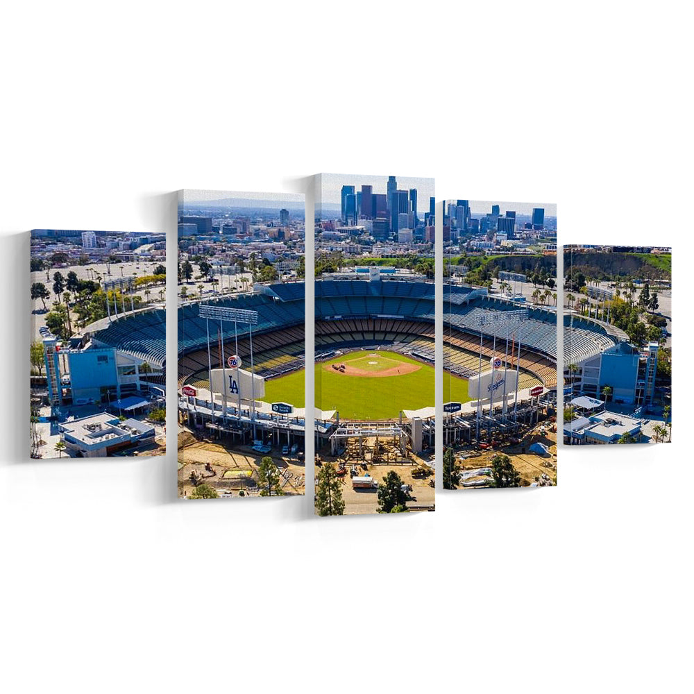 Dodger Stadium Aerial View, Stadium Canvas, Sport Art, Gift for him, 5 Panel, Large Canvas, Canvas Print Wall Art
