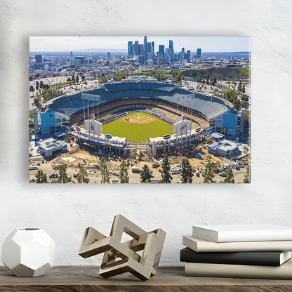 Dodger Stadium Aerial View, Stadium Canvas, Sport Art, Gift for him, Man Cave Decor, Art Print, Canvas Print Wall Art