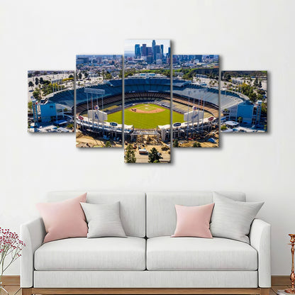 Dodger Stadium Aerial View, Stadium Canvas, Sport Art, Gift for him, 5 Panel, Large Canvas, Canvas Print Wall Art