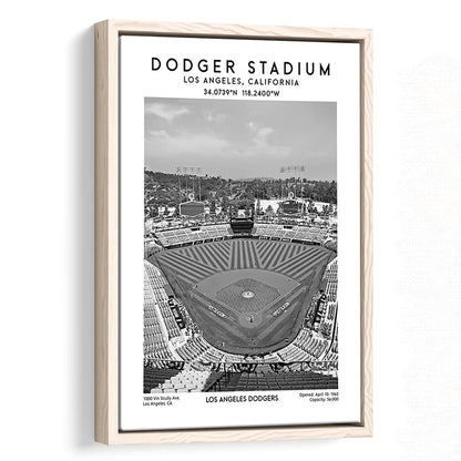Dodger Stadium Black And White, Los Angeles Baseball Stadium Wall Art Print, Framed Canvas Prints Wall Art