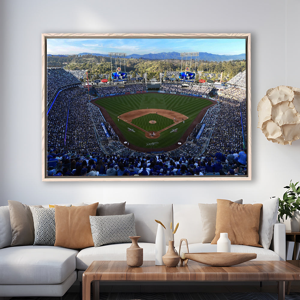 Dodger Stadium La, Stadium Canvas, Sport Art, Framed Canvas Print Wall Art, Floating Frame