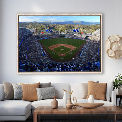 Dodger Stadium La, Stadium Canvas, Sport Art, Framed Canvas Print Wall Art, Floating Frame