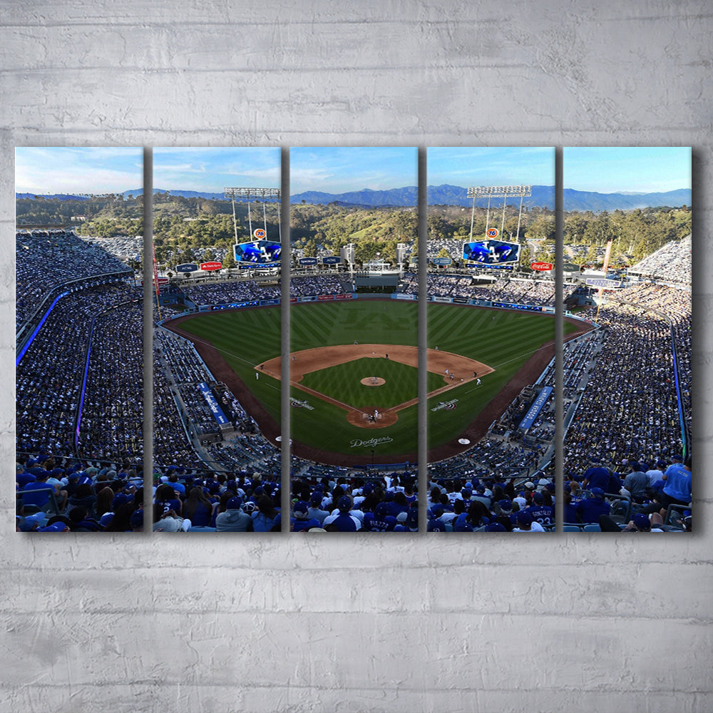Dodger Stadium La, Stadium Canvas, Sport Art, 5 Panel B, Extra Large Canvas, Canvas Print Wall Art