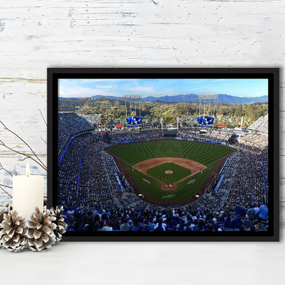 Dodger Stadium La, Stadium Canvas, Sport Art, Framed Canvas Print Wall Art, Floating Frame