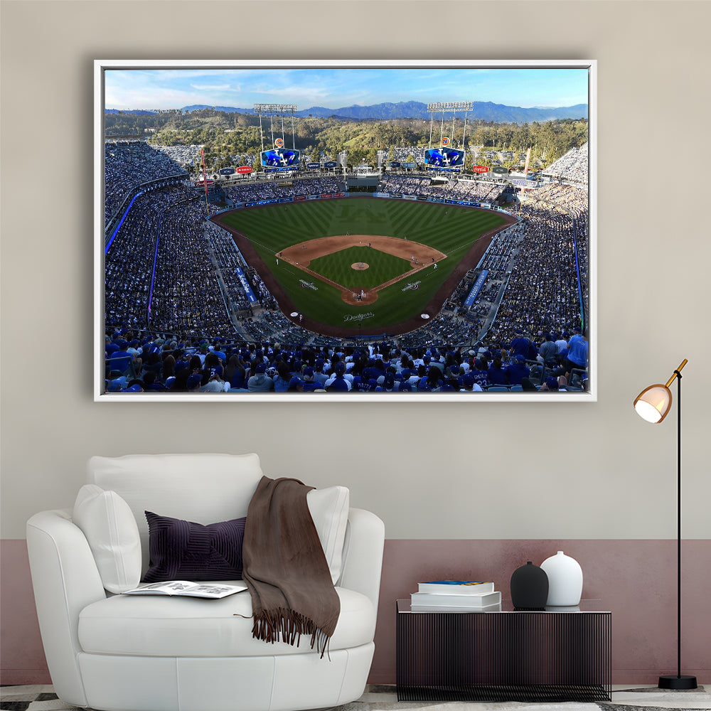 Dodger Stadium La, Stadium Canvas, Sport Art, Framed Canvas Print Wall Art, Floating Frame