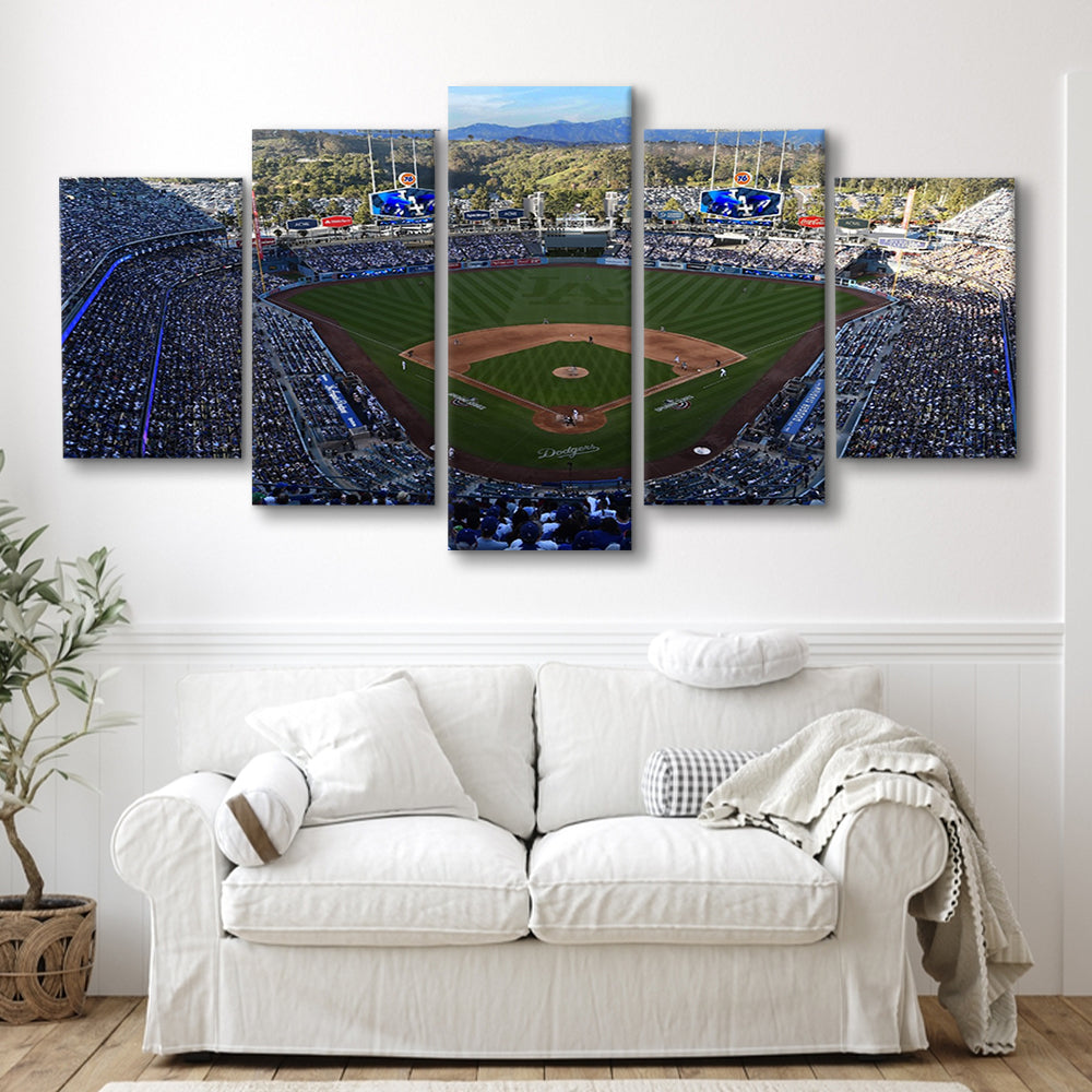 Dodger Stadium La, Stadium Canvas, Sport Art, Gift for him, 5 Panel, Large Canvas, Canvas Print Wall Art