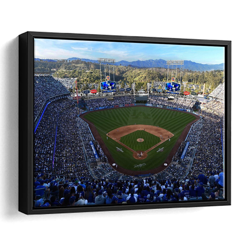 Dodger Stadium La, Stadium Canvas, Sport Art, Framed Canvas Print Wall Art, Floating Frame