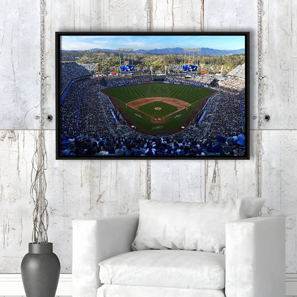 Dodger Stadium La, Stadium Canvas, Sport Art, Framed Canvas Print Wall Art, Floating Frame